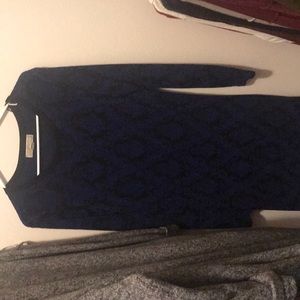 Michael Kors royal blue black sweater dress